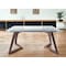 Homeroots 63" Clear and Brown Glass and Solid Wood Self-Storing Leaf Dining Table 320777 - alternate 5