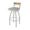 Holland Bar Stool Co 36in Swivel Extra Tall Bar Stool, Anodized Nickel Finish, Medium Back, Canter Folkstone Grey Seat 881 - alternate 1