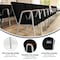 Flash Furniture Black Fabric Stackable Church Chair with Arms XU-DG-60156-BK-GG - alternate 8