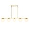 Jonathan Y Luca Parisian 45.5" 5-Light Modern Glam Iron Globe Linear LED Pendant, Brass Gold/White JYL7572A - alternate 11