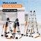 Wrightmaster 16 ft. Reach Aluminum Multi-Position Ladder with Wheels  & Triangle Stabilizer, 330 lbs. Load Capacity ZROEPAM-190P - alternate 2