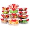 Serenelife 24 Piece Glass Storage Containers with Lids, Glass Meal Prep Container Set for Lunch, Red, 24PK SLGL24R - alternate 1