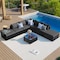 Homeroots Two Piece Outdoor Gray Wicker Sectional Seating Group with Gray Cushions 625671 - alternate 7