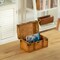Vintiquewise Farmhouse Antique-Style Wood Treasure Chest with Leather Straps & Front Latch, Small QI004849.S - alternate 6