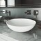 Vigo Lotus Modern White Matte Stone 16 in. L x 16 in. W x 5 in. H Round Vessel Bathroom Sink VG04015 - alternate 5