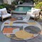 Homeroots 8' Gray Gold And Orange Round Geometric Washable Indoor Outdoor Area Rug 618024 - alternate 5