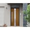 Vdomdoors Steel Door Deux 1744 Natural Oak Transom Black Window Stainless Inserts Single Modern Painted-W36xH DEUX1744EXD-OAKB-W36xH80+16-RH-O - alternate 12