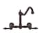 Whitehaus Collection Vintage III Plus Wall Mount Faucet with a  Long Traditional Swivel Spout, and Solid Brass Side Spray WHKWLV3-9402-NT-ORB - alternate 4