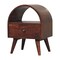 Homeroots 24" Chestnut Solid Wood Oval Top One Drawer Nightstand 651601 - alternate 14