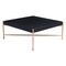 Homeroots 42" Black and Gold Solid Wood and Steel Square Coffee Table 556707 - alternate 7