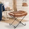 Homeroots 14" Brown Faux Leather Footstool 534108 - alternate 9