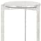 Homeroots 25" White And Silver Marble And Aluminum Round Cross Legs End Table 576794 - alternate 7