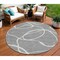 Homeroots 8' Gray And Ivory Round Abstract Washable Indoor Outdoor Area Rug 597483 - alternate 1