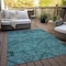 Homeroots 10' X 14' Teal Blue And Aqua Floral Washable Indoor Outdoor Area Rug 588917 - alternate 9