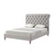 Homeroots Gray Solid Wood Twin Tufted Upholstered Linen Bed with Nailhead Trim 544887 - alternate 1
