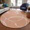 Homeroots 8' Salmon And Ivory Round Abstract Washable Indoor Outdoor Area Rug 597519 - alternate 6