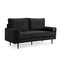 Homeroots 69" Black Velvet Sofa And Toss Pillows With Dark Brown Legs 543708 - alternate 6