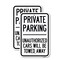 Signmission Private Parking Unauthorized Cars Will Be Towed Away, 18'' X 24'' 2 Signs, Heavy Gauge Aluminum, 2PK A-1824-2PACK-23260 - alternate 1
