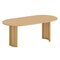 Homeroots 67" Natural Solid Wood Double Pedestal Base Oval Dining Table 721151 - alternate 1