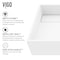 Vigo Montauk Modern White Matte Stone 18 in. L x 13 in. W x 5 in. H Rectangular Vessel Bathroom Sink VG04023 - alternate 7