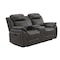 Homeroots 74" Gray Faux Leather Manual Reclining Loveseat With Storage 561568 - alternate 12