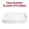 Smarty Had A Party 106 x 5 White w Silver Rim Flat Raised Edge Rectangular Disposable Plastic Plates, 120PK 9311WHS-CASE - alternate 7