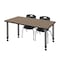 Regency Kee Adjustable Classroom Table W/ 2 Andy Stack Chairs, 60 in W, 30 in L, Noble Oak MT6030NOAPGY45BK - alternate 1