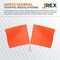 Jrex Safety 18 in x 18 in Orange Warning/Safety Flag with 28 in Wood Staff, 4PK WF28-JR-4PK - alternate 5