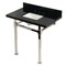 Kingston Brass 36-Inch Black Granite Console Sink with Stainless Steel Legs, 8-Inch, 3-Hole KVPK36KSQ6 - alternate 1