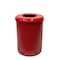 Mytcoat Trash Receptacle, Flat Lid, Liner, 32 Gal, Red, Punched Steel, Textured Coating 804391 - alternate 1