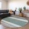 Homeroots 8' Teal Blue Off White And Gray Round Abstract Washable Indoor Outdoor Area Rug 615298 - alternate 7