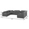 Homeroots Dark Gray Italian Leather Power Reclining U Shaped Eight Piece Corner Sectional With Console 632567 - alternate 14