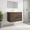 Homeroots 32" Dark Brown Wood Floating Bathroom Vanity With White Sink And Two Drawers 624102 - alternate 5