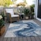 Homeroots 9' X 12' Navy Blue And Silver Abstract Washable Indoor Outdoor Area Rug 618338 - alternate 9