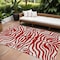 Homeroots 10' X 14' Red And Ivory Animal Print Washable Indoor Outdoor Area Rug 600653 - alternate 1