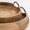 Homeroots Set of Two Brown Solid Wood Round Trays With Handles 574111 - alternate 9