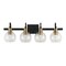 Jonathan Y Marais 29.75" 4-Light Iron/Glass Rustic Vintage LED Vanity Light, Black/Brass Gold JYL3529A - alternate 13