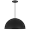 Homeroots 24" Black Aluminum Dome LED Dimmable Outdoor Pendent Hanging Light 683471 - alternate 6