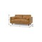 Homeroots 72" Sienna Leather Sofa With Ottoman With Brown Legs 641059 - alternate 7