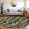 Homeroots 8' Brown Black And Green Round Striped Washable Indoor Outdoor Area Rug 603211 - alternate 8