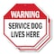 Signmission Warning Service Dog Lives Here, 10 inch X 10 inch, Aluminum Metal Signs, 2PK OC-A-2PACK-10-192 - alternate 1