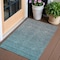 Homeroots 3' X 5' Teal Blue Gray And Charcoal Ombre Washable Indoor Outdoor Area Rug 588576 - alternate 1