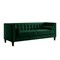 Homeroots 83" Green Velvet Wood Sofa With Toss Pillows 543950 - alternate 7