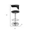 Homeroots Black and Silver Faux Leather and Metal Low Back Adjustable Height Bar Chair 555039 - alternate 3
