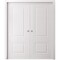 Sartodoors Sliding Double Pocket Doors 48 x 80 inches, BASIC 9772 White, Kit Rail Hardware, Solid Wood Inter BASIC9772DP-SKIN-48 - alternate 1