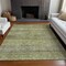 Homeroots 10' X 14' Artichoke Green Brown And Gray Striped Washable Indoor Outdoor Area Rug 605764 - alternate 8