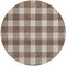 Homeroots 8' Brown And Beige Round Plaid Washable Indoor Outdoor Area Rug 595381 - alternate 8