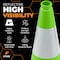 Xpose Safety Traffic Safety Cone, 18 in, Premium  PVC, 6 in Reflective Collar, Lime Green, 4 pk LTC18-6-4-X-S - alternate 8