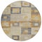Homeroots 8' Linen Blue And Copper Round Geometric Washable Indoor Outdoor Area Rug 605045 - alternate 8
