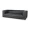 Homeroots 87" Black Leather Sofa With Silver Legs 607325 - alternate 1